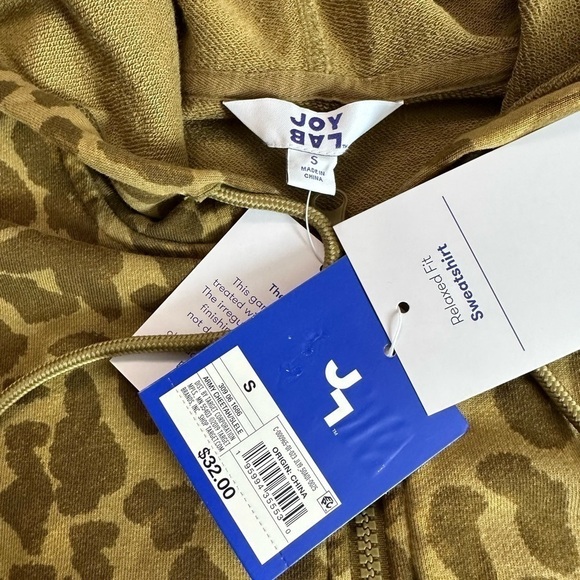 JoyLab Full zip Army Cheetah Print Hoodie Jacket Size Small - Picture 15 of 17
